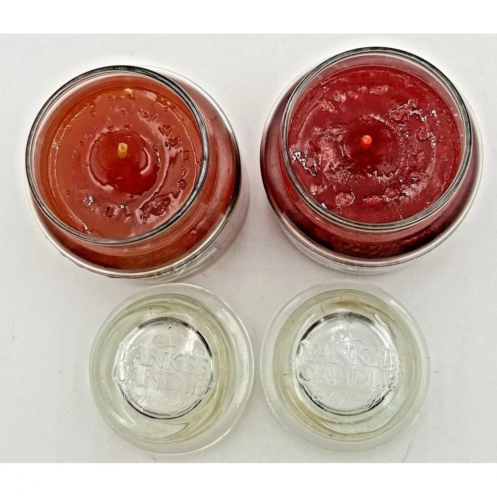 2 New Yankee Candles Small Jars‎ Gingerbread & Cherries On Snow 3.7 Oz